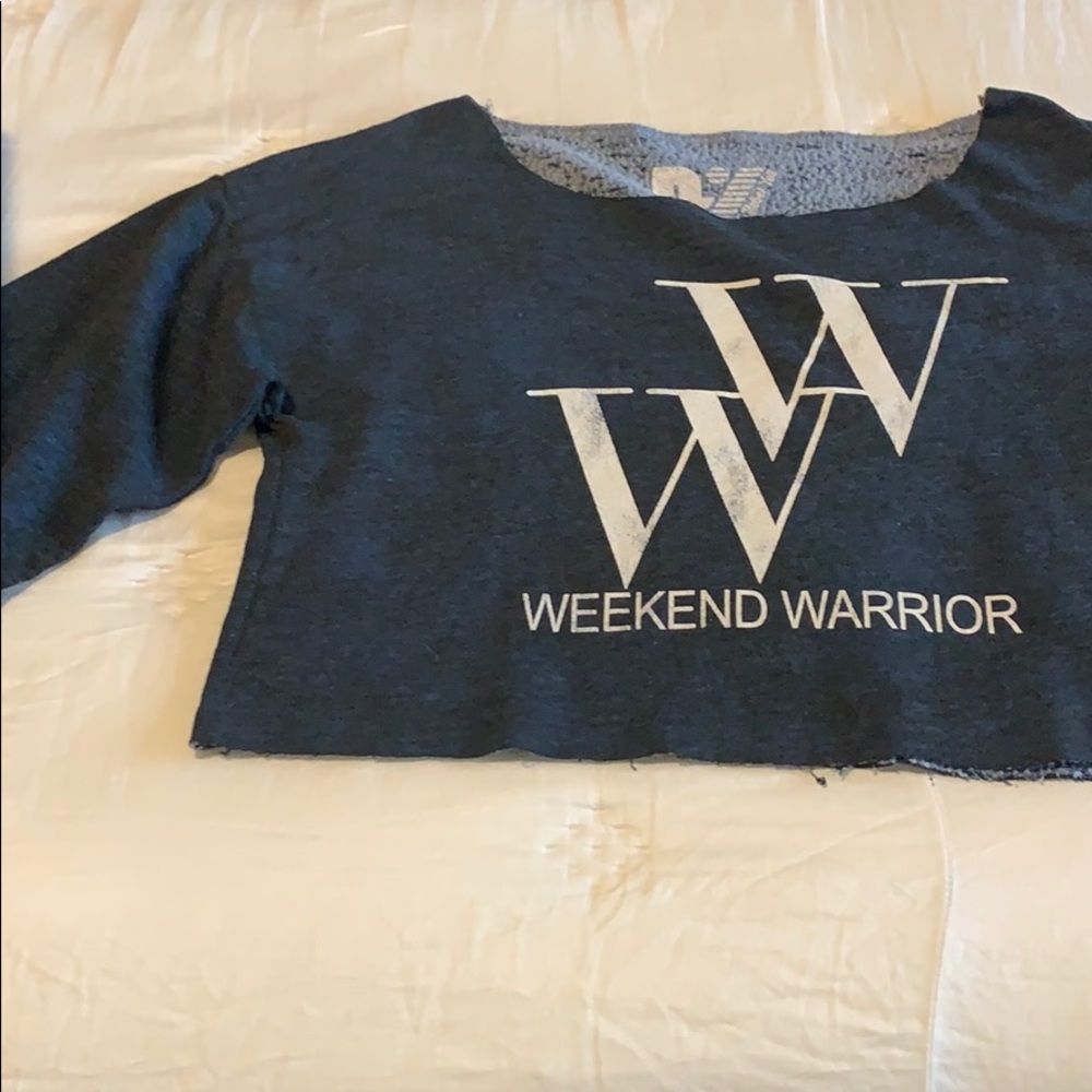 Cropped crew neck sweatshirt